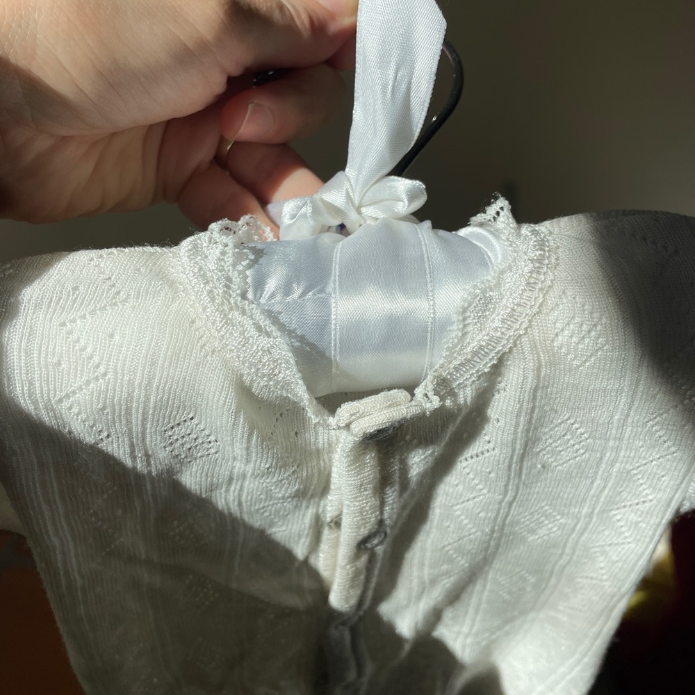 Baby Merino and Silk Pajama White Lace size 0-3
